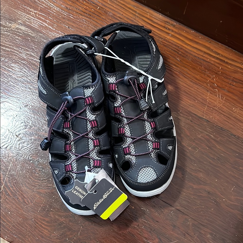Eddie Bauer Women’s Black, Gray and Pink Sandals